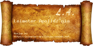 Leimeter Apollónia névjegykártya